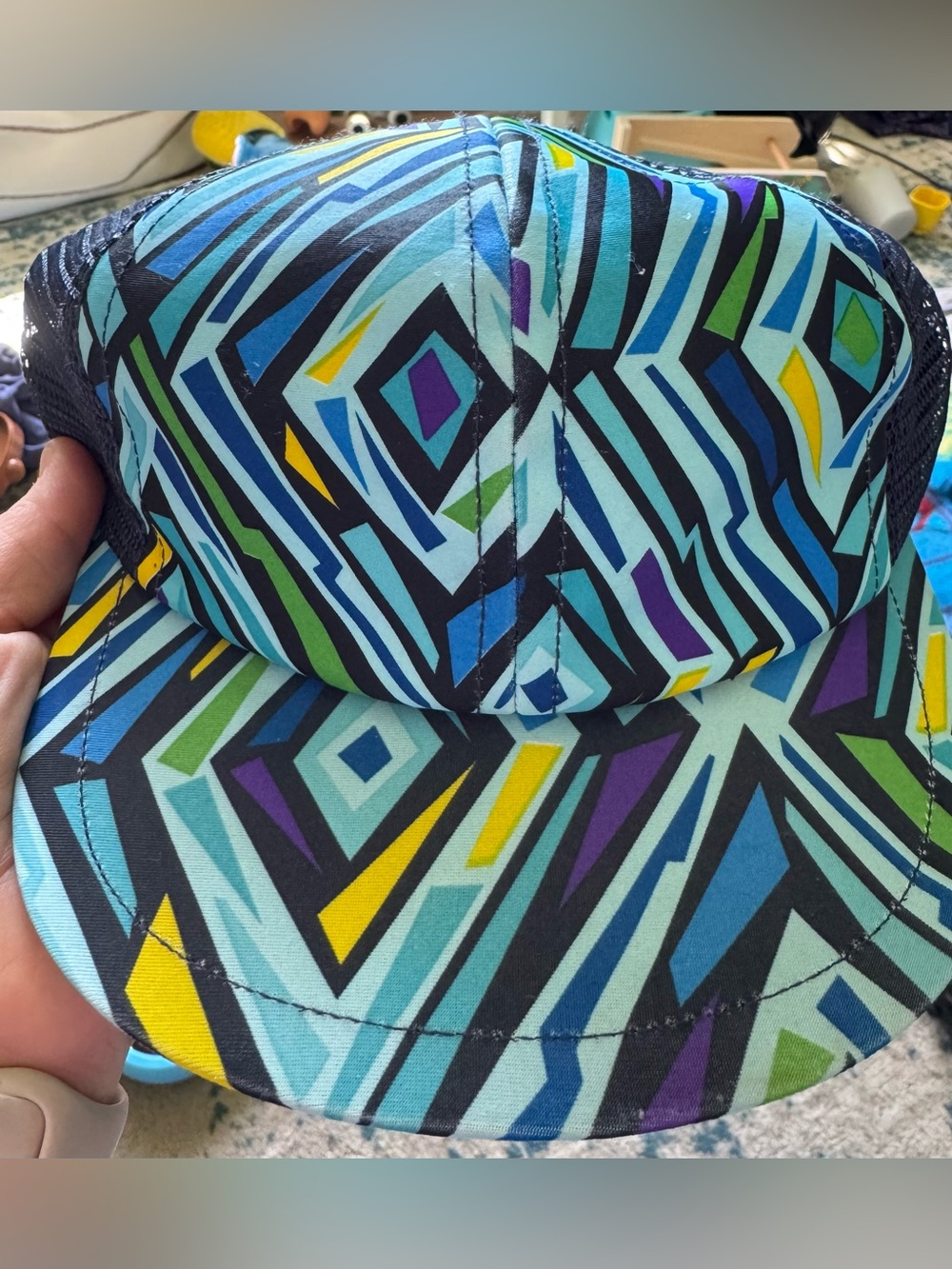 George Hats Child Size Geometric Print Trucker Hat
